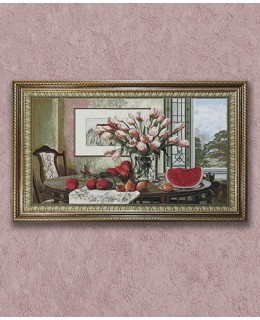 Картина, гобелен "Натюрморт с арбузом" 121*78 см