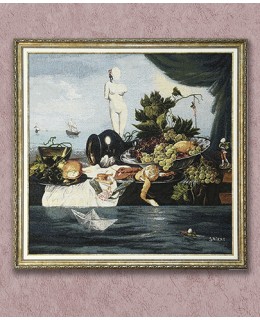 Картина, гобелен "Натюрморт с корабликом" 76*78 см